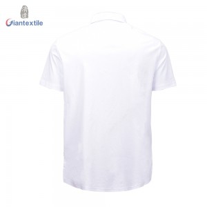 Wholesale Factory Knit Shirt Solid White Good Quality Fabric 100% Cotton Short Sleeve Polo Shirt For Men GTCW108121G1