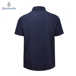 Modern Design Shirt Solid Navy Good Hand Feel Fabric 100% Cotton Smart Casual Short Sleeve Shirt For Men GTCW108122G1