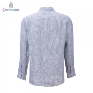 Factory Direct Wholesale Shirt Blue Linen Blended Casual Shirt Long Sleeve High Quality Shirt For Men GTCW108123G1