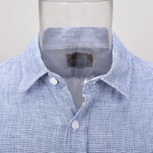 Factory Direct Wholesale Shirt Blue Linen Blended Casual Shirt Long Sleeve High Quality Shirt For Men GTCW108123G1