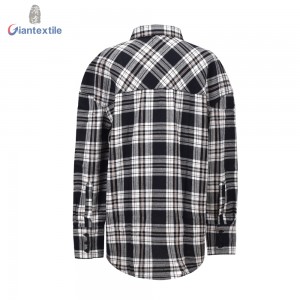 Good Sealed Fashionable Check 100% Cotton Fitted Long Sleeve Business Leisure Women Wear GTCW108125G1