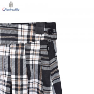 Fashion Nice Ladies Short Skirt 100% Polyester High Quality Span Crepe Ruffled for Women GTCW108127G1