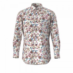 Best Quality Trendy Men’s Shirt Landscape Print Floral 100% Cotton Shirt Digital Print Long Sleeve Shirt For Men GTCW108127G1