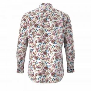 Best Quality Trendy Men’s Shirt Landscape Print Floral 100% Cotton Shirt Digital Print Long Sleeve Shirt For Men GTCW108127G1