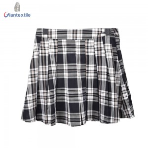 Fashion Nice Ladies Short Skirt 100% Polyester High Quality Span Crepe Ruffled for Women GTCW108127G1