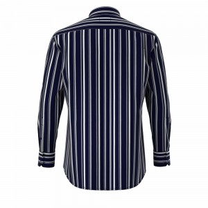 New Promotion Men’s Shirt 100% Cotton Long Sleeve Rotary Print Good Hand Feel Navy Stripe Camicie da uomo GTCW108128G1