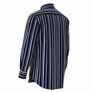 New Promotion Men’s Shirt 100% Cotton Long Sleeve Rotary Print Good Hand Feel Navy Stripe Camicie da uomo GTCW108128G1