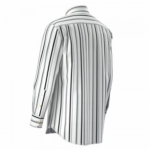New Arrival Men’s Shirt 100% Cotton Rotary Print Long Sleeve White And Black Casual Camicie da uomo GTCW108129G1