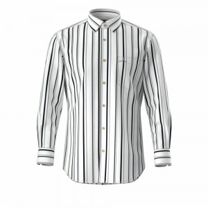 New Arrival Men’s Shirt 100% Cotton Rotary Print Long Sleeve White And Black Casual Camicie da uomo GTCW108129G1