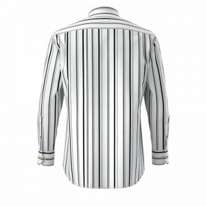 New Arrival Men’s Shirt 100% Cotton Rotary Print Long Sleeve White And Black Casual Camicie da uomo GTCW108129G1
