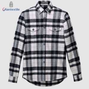 New Arrival New Design Men’s Shirt Acrylic Polyester Flannel Long Sleeve Check Casual Shirt For Men GTCW108130G1
