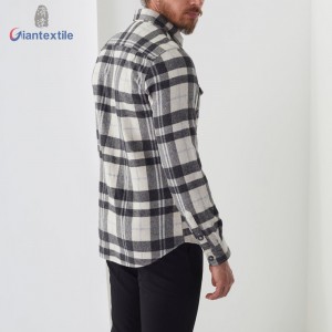 New Arrival New Design Men’s Shirt Acrylic Polyester Flannel Long Sleeve Check Casual Shirt For Men GTCW108130G1