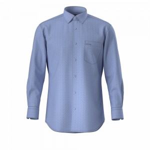 Accept OEM Logo Men’s Normal Print Shirt Customizable Dot Print Long Sleeve Rotary Print Shirt For Men GTCW108131G1