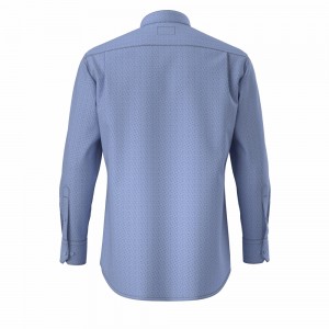 Accept OEM Logo Men’s Normal Print Shirt Customizable Dot Print Long Sleeve Rotary Print Shirt For Men GTCW108131G1