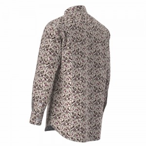 Modern Design Trendy Men’s Shirt Purple Floral 100% Cotton Shirt Digital Print Long Sleeve Shirt For Men GTCW108133G1