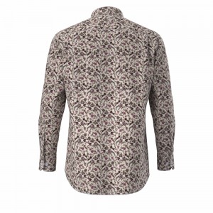 Modern Design Trendy Men’s Shirt Purple Floral 100% Cotton Shirt Digital Print Long Sleeve Shirt For Men GTCW108133G1