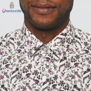 Giantextile OEM Supplier Men’s Shirt Small Floral 100% Cotton Shirt Digital Print Fashion Long Sleeve Shirt For Men GTCW108133G1