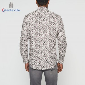 Giantextile OEM Supplier Men’s Shirt Small Floral 100% Cotton Shirt Digital Print Fashion Long Sleeve Shirt For Men GTCW108133G1