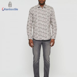 Giantextile OEM Supplier Men’s Shirt Small Floral 100% Cotton Shirt Digital Print Fashion Long Sleeve Shirt For Men GTCW108133G1