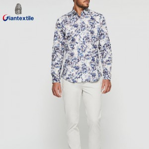 New Look Men’s Shirt 100% Cotton Spring Wear Casual Shirt Floral Print Long Sleeve Shirt For Men GTCW108137G1