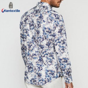 New Look Men’s Shirt 100% Cotton Spring Wear Casual Shirt Floral Print Long Sleeve Shirt For Men GTCW108137G1