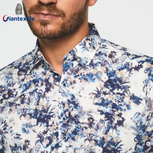 New Look Men’s Shirt 100% Cotton Spring Wear Casual Shirt Floral Print Long Sleeve Shirt For Men GTCW108137G1