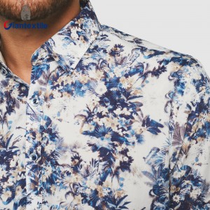 New Look Men’s Shirt 100% Cotton Spring Wear Casual Shirt Floral Print Long Sleeve Shirt For Men GTCW108137G1