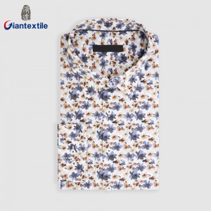 New Arrival Trendy Men’s Shirt Floral Digital Print 100% Cotton Long Sleeve Shirt For Men GTCW108138G1