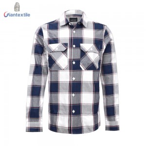 Make-To-Order New Autumn Fashion Men’s Shirt 100% Cotton Good Hand Feel Long Sleeve Flannel Shirt For Men GTCW108143G1