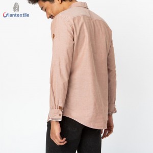 High Quality Fashionable Men’s Shirt Solid 100% Cotton Smart Casual Universal Long Sleeve Shirt For Men GTCW108151G1