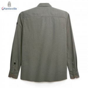 Factory Direct Wholesale Men’s Shirt 100% Cotton Piece Dyed Comfortable Green Solid Long Sleeve Shirt For Men GTCW108152G1