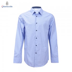 Drop Shipment Men’s Shirt Normal Print Popular Dot Print Long Sleeve Smart Casual Shirt For Men GTCW108159G1