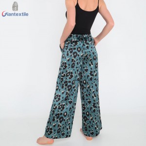 Superior Ladies Pajamas Long Pants Leopard Pattern Polyester Spandex Theme Pants for Women GTCW108163G2