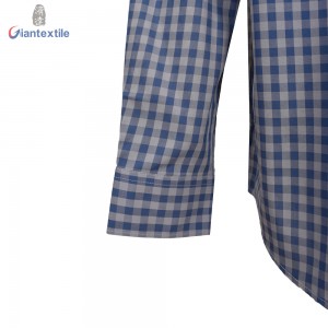 New Arrival Men’s Shirt Check 100% Cotton Blue And Gray Casual Shirt Comfortable Shirt For Men GTCW108196G1