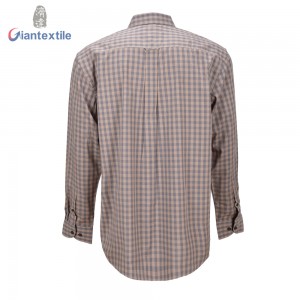 Fast Delivery Men’s Shirt 100% Cotton Brown Check Casual Shirt Shirt For Men GTCW108197G1
