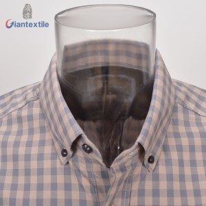 Fast Delivery Men’s Shirt 100% Cotton Brown Check Casual Shirt Shirt For Men GTCW108197G1