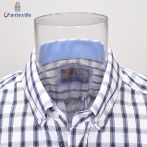 Sample Available Men’s Shirt 100% Cotton Check Blue And White Casual Shirt Shirt For Men GTCW108201G1