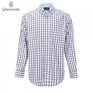 Sample Available Men’s Shirt 100% Cotton Check Blue And White Casual Shirt Shirt For Men GTCW108201G1