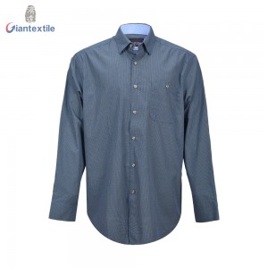 Good Sealed Men’s Shirt Normal Print 100% Cotton Blue Dot Print Long Sleeve Gent Shirt For Men GTCW108202G1