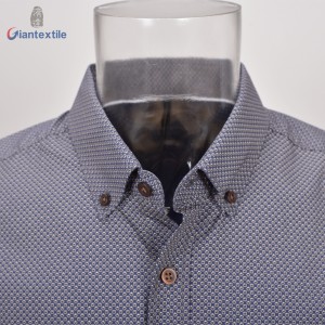 Support Custom Men’s Shirt 100% Cotton Normal Print Good Sealed Dark Gray Long Sleeve Casual Shirt For Men GTCW108203G1