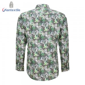 Quality Assurance Men’s Shirt Linen Viscose Normal Print Good Hand Feel Long Sleeve Casual Shirt For Men GTCW108206G1