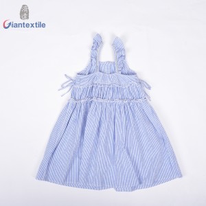 Hot Selling Girls Rompers 100% Cotton Seersucker Blue Solid Casual Comfy Children Wear GTCW108213G1