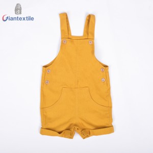 New Look Cute Kid’s Rompers Solid Yellow Cotton Linen Poplin Casual Comfy Children Wear GTCW108214G1