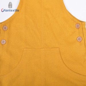 New Look Cute Kid’s Rompers Solid Yellow Cotton Linen Poplin Casual Comfy Children Wear GTCW108214G1