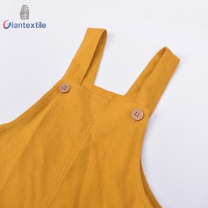 New Look Cute Kid’s Rompers Solid Yellow Cotton Linen Poplin Casual Comfy Children Wear GTCW108214G1