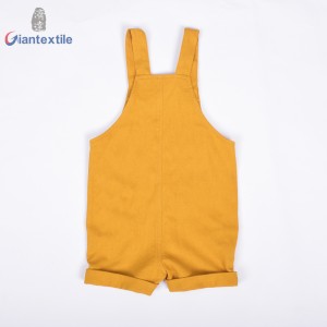 New Look Cute Kid’s Rompers Solid Yellow Cotton Linen Poplin Casual Comfy Children Wear GTCW108214G1