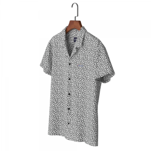 Accept OEM Logo Men’s Print Shirt Eco-Vero Short Sleeve Hawaii Collar Leopard Print Shirt For Men GTCW108218G1