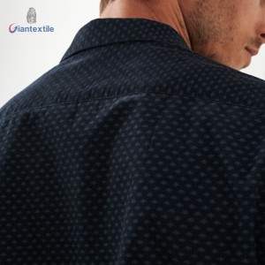 Giantextile Best Quality Men’s Shirt Black Dot Print 100% Cotton 28W Corduroy Long Sleeve Casual Shirt For Men GTCW108361G1
