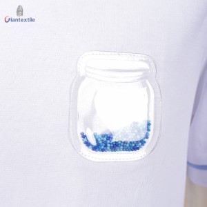 Giantextile Men’s T-shirt Summer Wear White Solid With Bottle Design Naturally Breathable 100% Cotton Short Sleeve Shirt For Men GTCW108385G1