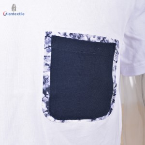 Giantextile Men’s T-shirt Summer Wear Short Sleeve Print Big Pocket 100% Cotton Casual Shirt For Men GTCW108385G2